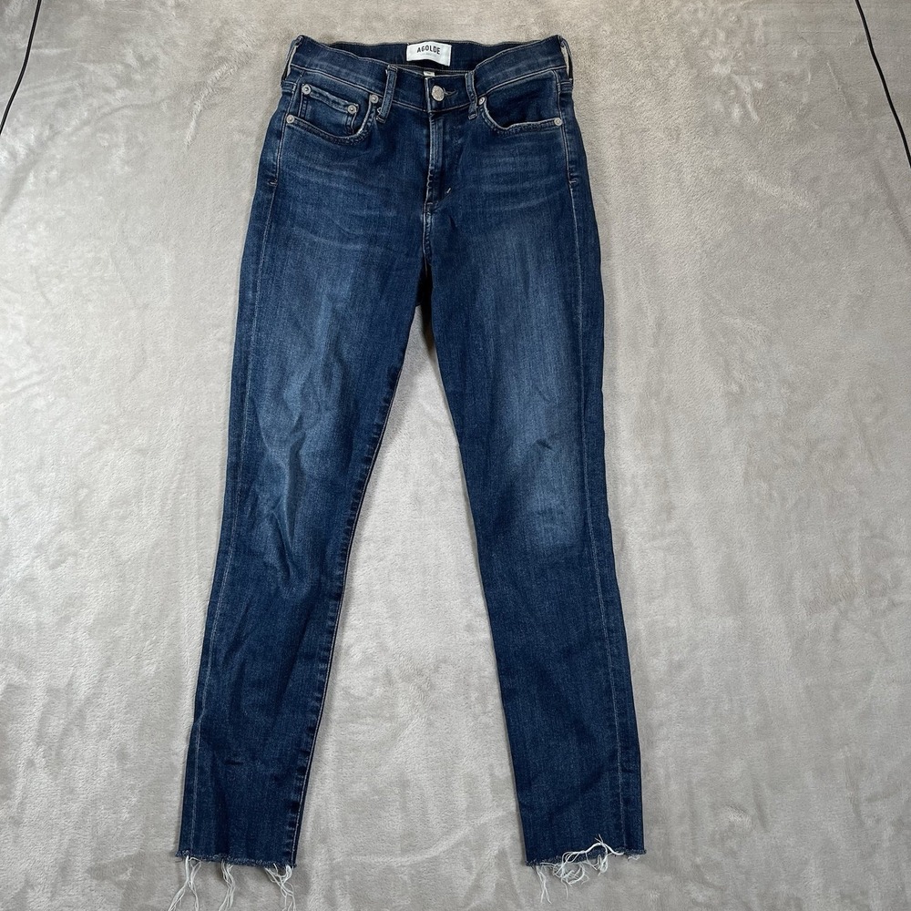 AGOLDE Sophie Raw Hem Crop Skinny Denim Jean Size 25 Style A018-3005